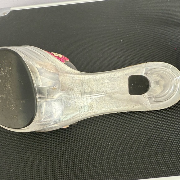 Vintage Victoria secrets two lips stiletto slides size 6 lucite pink sparkle - Picture 6 of 16